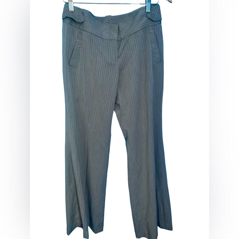 Tom K Nguyen Gray Pinstripe Flare VTG Y2K Pants
